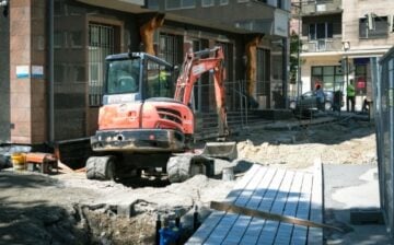 construction site of sidewalk