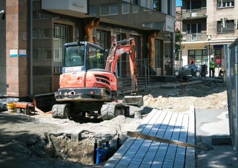 construction site of sidewalk