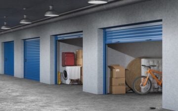 storage units in a storage-facility