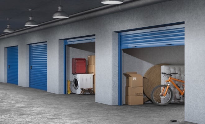 storage units in a storage-facility