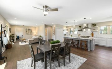 dining room and kitchen area